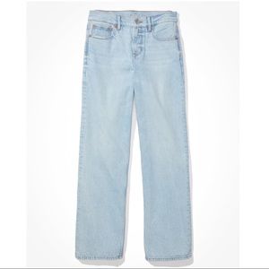 AMERICAN EAGLE 90’s Skater Jeans Wide Leg Light Wash Ripped size 10.